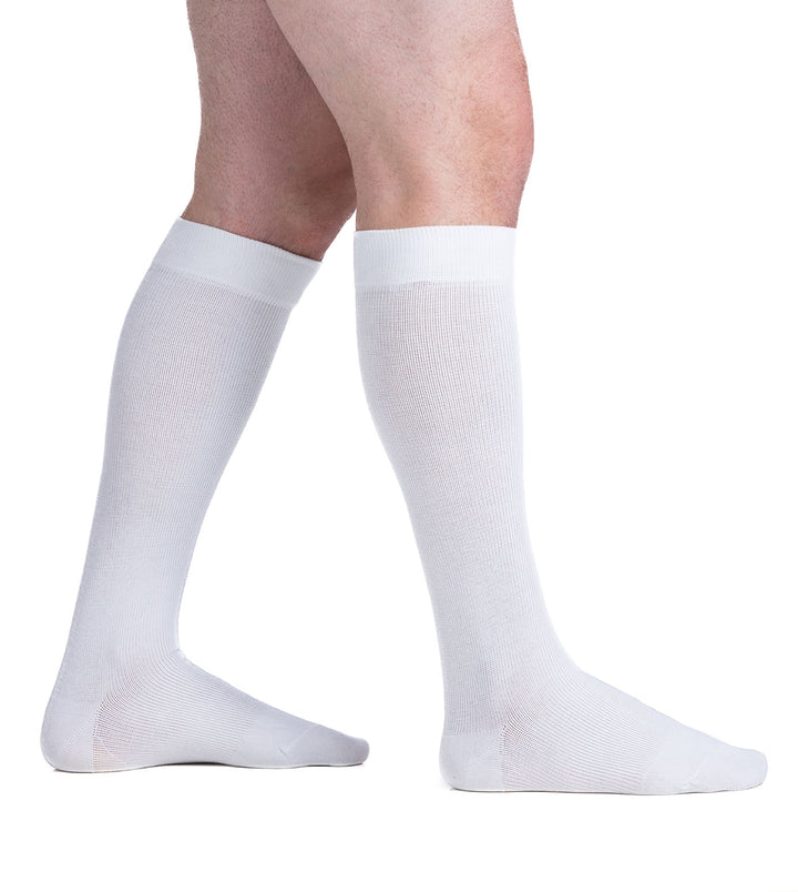 EvoNation Everyday Cotton 20-30 mmHg Compression Socks, White, Side View