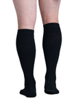 EvoNation Everyday Cotton 15-20 mmHg Compression Socks, Black, Back View