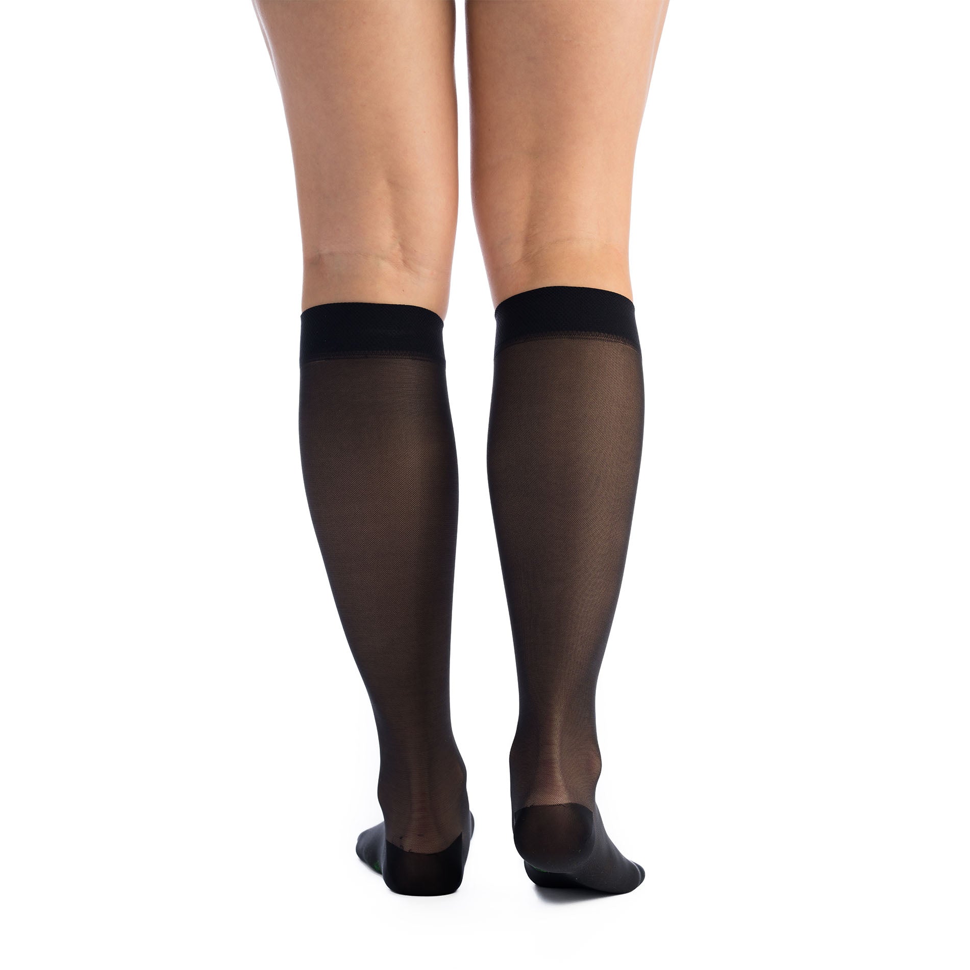EvoNation Everyday Sheer 20-30 mmHg Knee High, Black, Back View