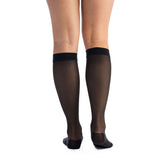 EvoNation Everyday Sheer 20-30 mmHg OPEN TOE Knee High, Black, Back View