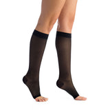 EvoNation Everyday Sheer 20-30 mmHg OPEN TOE Knee High, Black, Alternate View