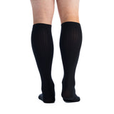 EvoNation Men's Classic Ribbed 30-40 mmHg Knee High, Black, Back View
