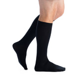 EvoNation Men's Classic Ribbed 30-40 mmHg Knee High, Black, Side View