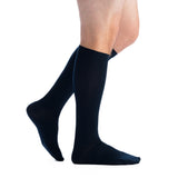 EvoNation Men's Classic Ribbed 30-40 mmHg Knee High, Navy, Side View