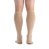 EvoNation Men's Classic Ribbed 30-40 mmHg Knee High, Khaki, Back View