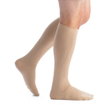 EvoNation Men's Classic Ribbed 30-40 mmHg Knee High, Khaki, Side View