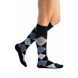 EvoNation Patterns Classic Argyle 15-20 mmHg Knee High, Black