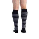 EvoNation Patterns Diamond Stripe 15-20 mmHg Knee High, Black, Back View