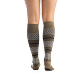 EvoNation Patterns Diamond Stripe 15-20 mmHg Knee High, Tan, Back View