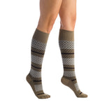 EvoNation Patterns Diamond Stripe 15-20 mmHg Knee High, Tan, Alternate View