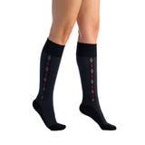 EvoNation Patterns Mini Argyle 15-20 mmHg Knee High, Black, Side View